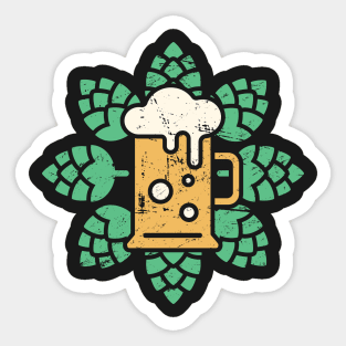 Retro Craft Beer Hops Sticker